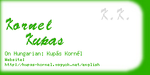 kornel kupas business card