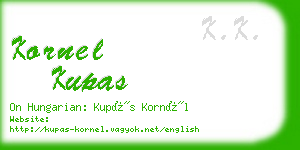 kornel kupas business card